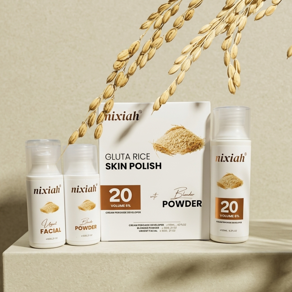 Nixiah Gluta Rice Skin Polish  3in1 Kit